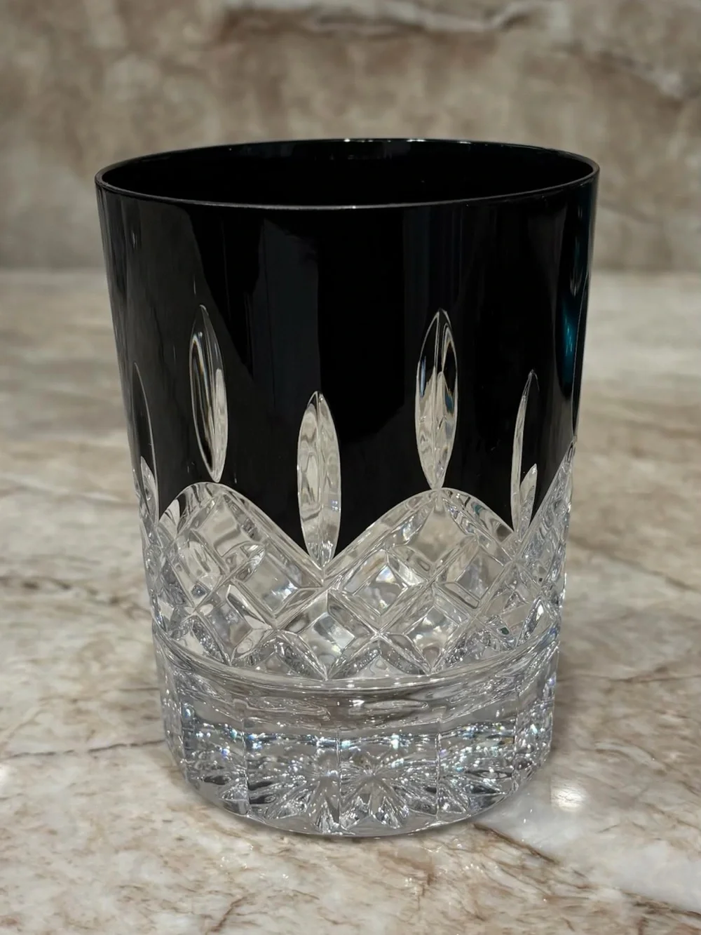 Waterford Lismore Crystal Bar Set in Clear Crystal and Black Accents